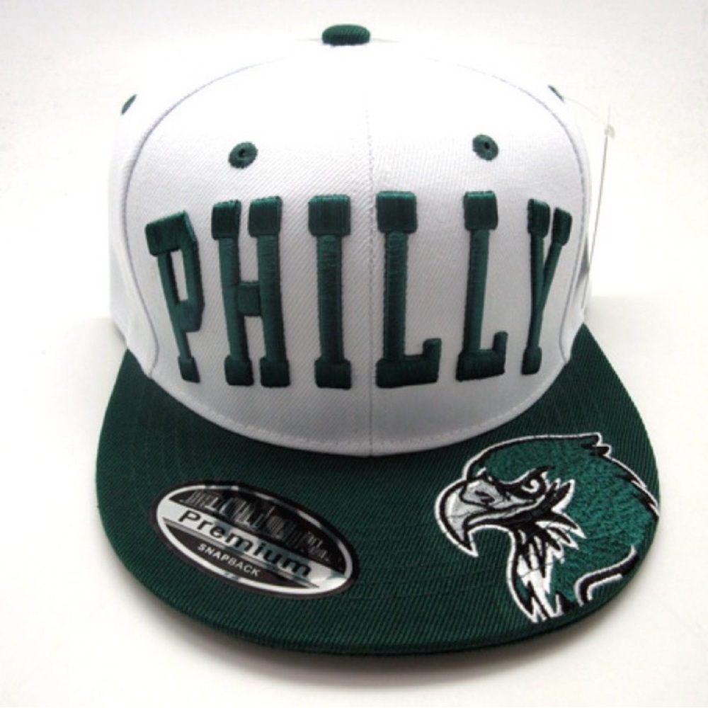 White and Green Philly Snapback Hat
